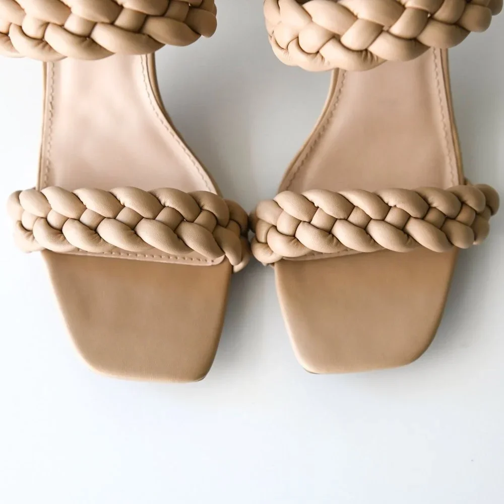 TAHARI Tan Dayah Rope Braid Square Toe 3